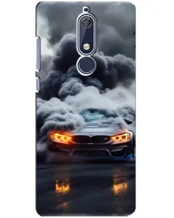 Чехол для Nokia 5.1 (2018) с картинкой «BMW в дыму»
