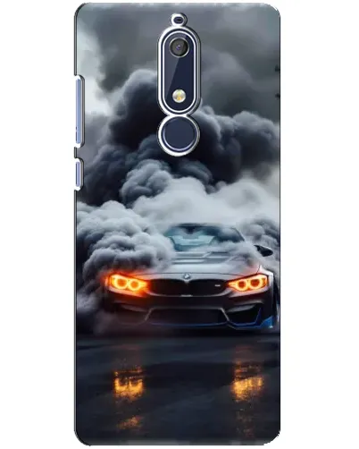 Чехол для Nokia 5.1 (2018) с картинкой «BMW в дыму»