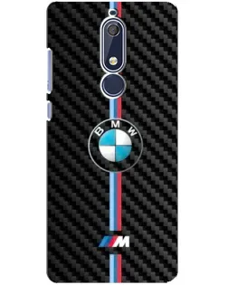 Чехол для Nokia 5.1 (2018) с картинкой «Эмблема BMW и карбон»