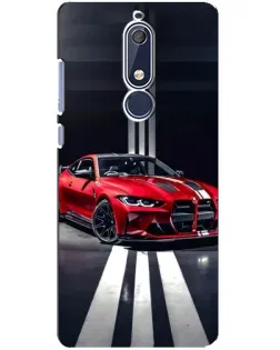Чехол для Nokia 5.1 (2018) с картинкой «Красная BMW на дороге»