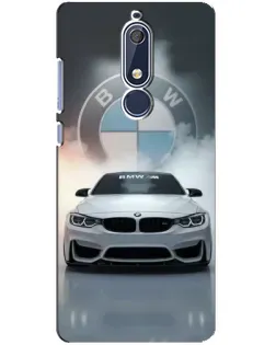 Чехол для Nokia 5.1 (2018) с картинкой «BMW в белом дыму»