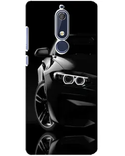 Чехол для Nokia 5.1 (2018) с картинкой «Черная BMW — профиль»