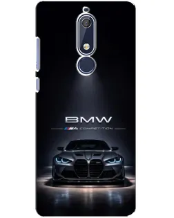 Чехол для Nokia 5.1 (2018) с картинкой «BMW сквозь ночной город»