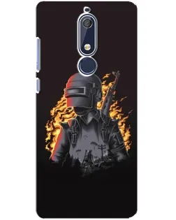 Чехол для Nokia 5.1 (2018) с картинкой «PUBG — огненный силуэт» Чехол для Nokia 5.1 (2018) с картинкой «PUBG — огненный силуэт»