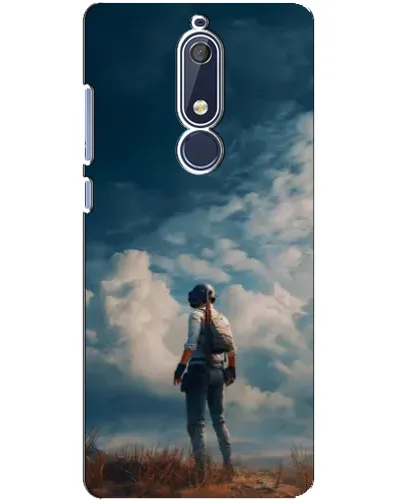 Чехол для Nokia 5.1 (2018) с картинкой «Герой PUBG на скале»
