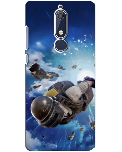 Чехол для Nokia 5.1 (2018) с картинкой «Десант PUBG — прыжок»