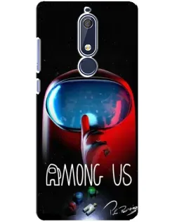 Чохол для Nokia 5.1 (2018) з картинкою «Червоний імпостер — макро»