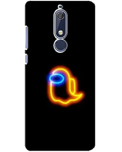 Чохол для Nokia 5.1 (2018) з картинкою «Among Us неонове сяйво»