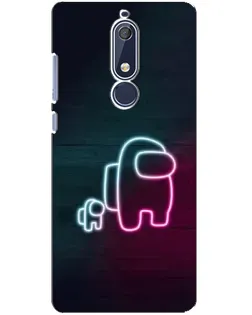 Чохол для Nokia 5.1 (2018) з картинкою «Among Us неон-арт»