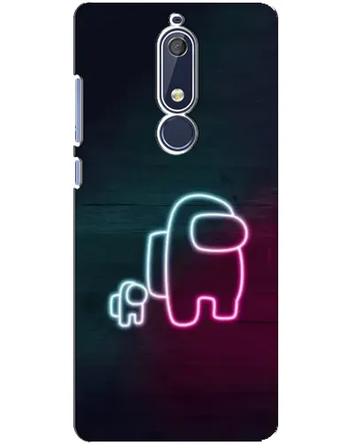 Чохол для Nokia 5.1 (2018) з картинкою «Among Us неон-арт»