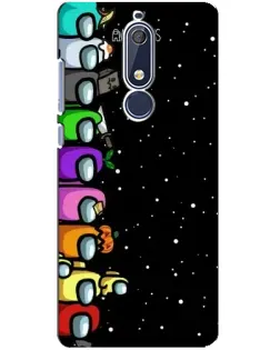 Чохол для Nokia 5.1 (2018) з картинкою «Команда Among Us»
