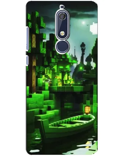 Чохол для Nokia 5.1 (2018) з картинкою «Minecraft лісовий пейзаж»