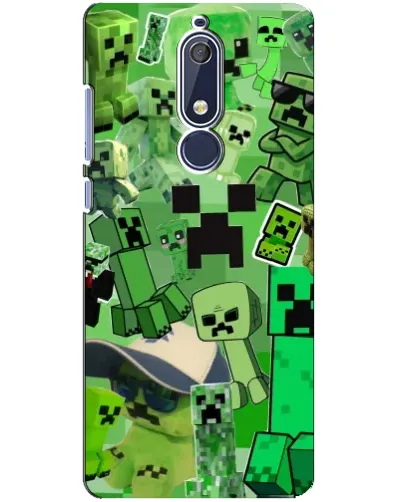 Чохол для Nokia 5.1 (2018) з картинкою «Кріпери Minecraft»