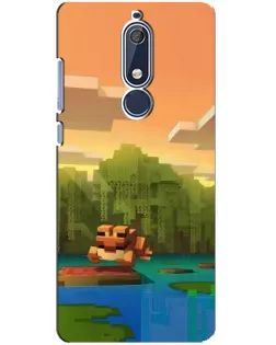 Чохол для Nokia 5.1 (2018) з картинкою «Майнкрафт захід сонця»