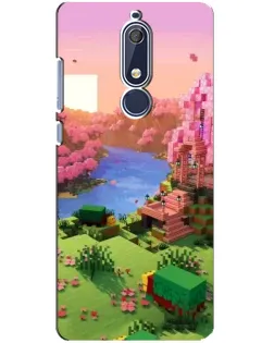 Чохол для Nokia 5.1 (2018) з картинкою «Рожеве дерево Minecraft»