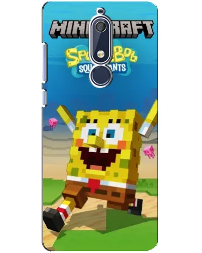 Чехол для Nokia 5.1 (2018) с картинкой «Губка Боб Minecraft» Чехол для Nokia 5.1 (2018) с картинкой «Губка Боб Minecraft»