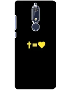 Чехол для Nokia 5.1 (2018) с картинкой «Сердце и Крест»