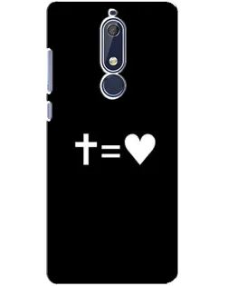 Чехол для Nokia 5.1 (2018) с картинкой «Крест и Сердце»
