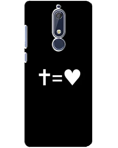 Чехол для Nokia 5.1 (2018) с картинкой «Крест и Сердце»