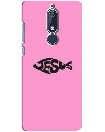 Чехол для Nokia 5.1 (2018) с картинкой «Розовый символ  Jesus»