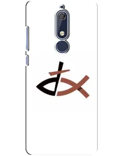 Чехол для Nokia 5.1 (2018) с картинкой «Рыба и крест»