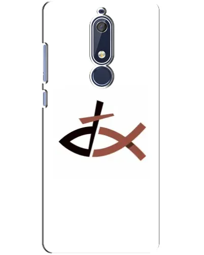 Чехол для Nokia 5.1 (2018) с картинкой «Рыба и крест»