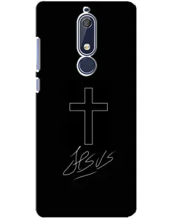 Чохол для Nokia 5.1 (2018) з картинкою «Графічний хрест Jesus»