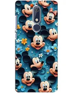 Чехол для Nokia 5.1 (2018) с картинкой «Паттерн Микки и Минни»