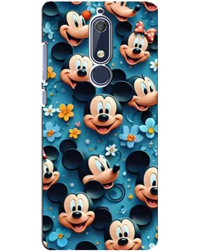 Чехол для Nokia 5.1 (2018) с картинкой «Паттерн Микки и Минни»