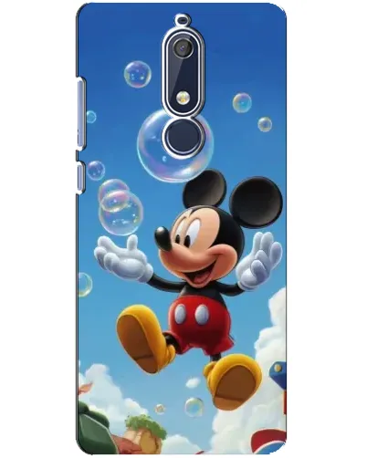 Чехол для Nokia 5.1 (2018) с картинкой «Mickey и мыльные пузыри»