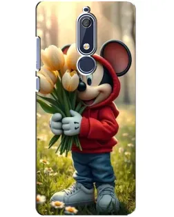 Чохол для Nokia 5.1 (2018) з картинкою «Міккі з тюльпанами» Чохол для Nokia 5.1 (2018) з картинкою «Міккі з тюльпанами»