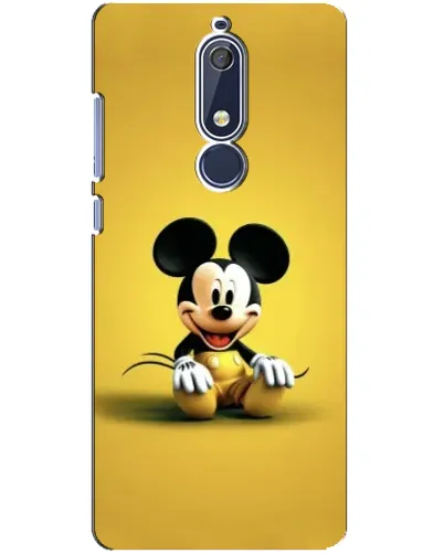 Чехол для Nokia 5.1 (2018) с картинкой «Микки на желтом»