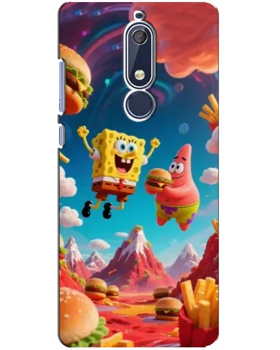 Чохол для Nokia 5.1 (2018) з картинкою «Космічний фастфуд»