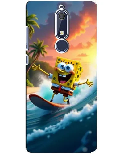 Чохол для Nokia 5.1 (2018) з картинкою «Губка Боб серфінгіст»