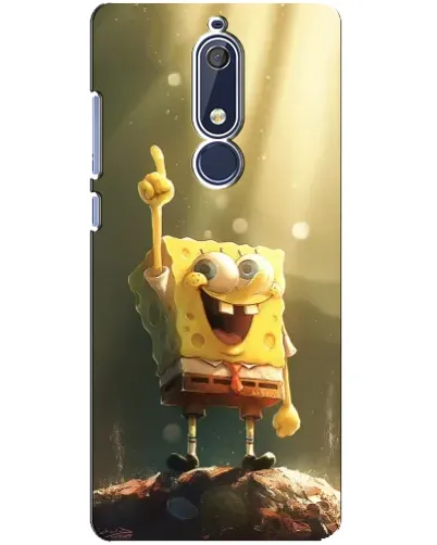 Чохол для Nokia 5.1 (2018) з картинкою «Сяючий Спанч Боб»