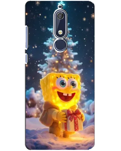 Чохол для Nokia 5.1 (2018) з картинкою «Різдвяний Спанч Боб»