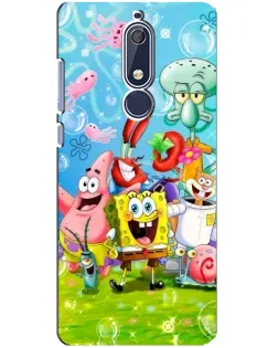 Чехол для Nokia 5.1 (2018) с картинкой «Губка Боб и друзья» Чехол для Nokia 5.1 (2018) с картинкой «Губка Боб и друзья»