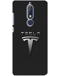 Чохол для Nokia 5.1 (2018) з картинкою «Сталевий логотип Tesla»