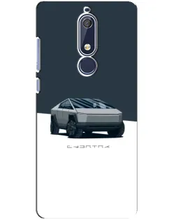 Чохол для Nokia 5.1 (2018) з картинкою «Сріблястий Cybertruck Tesla»