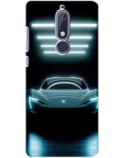 Чохол для Nokia 5.1 (2018) з картинкою «Tesla в неоні»