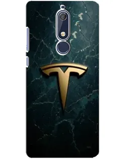 Чохол для Nokia 5.1 (2018) з картинкою «Мармурова Tesla Gold»