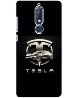Чохол для Nokia 5.1 (2018) з картинкою «Tesla — срібне авто»