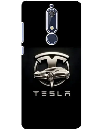 Чохол для Nokia 5.1 (2018) з картинкою «Tesla — срібне авто» Чохол для Nokia 5.1 (2018) з картинкою «Tesla — срібне авто»