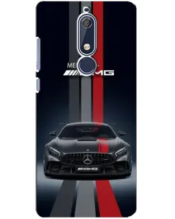 Чохол для Nokia 5.1 (2018) з картинкою «Mercedes — білий карбон»