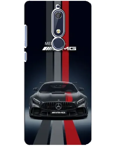 Чехол для Nokia 5.1 (2018) с картинкой «Mercedes — белый карбон»
