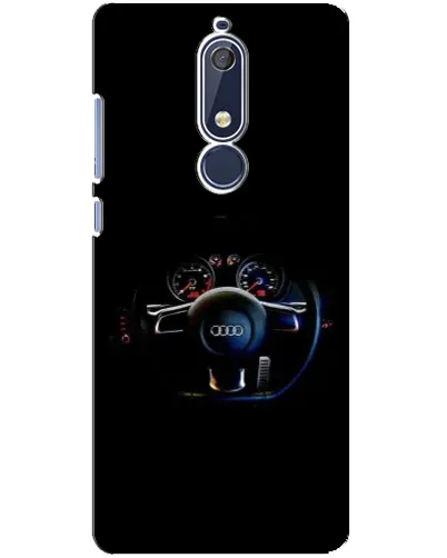 Чехол для Nokia 5.1 (2018) с картинкой «Салон Audi — руль»