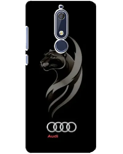 Чехол для Nokia 5.1 (2018) с картинкой «Графика — пантера и Audi»