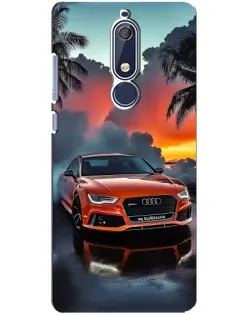 Чехол для Nokia 5.1 (2018) с картинкой «Audi — закат»