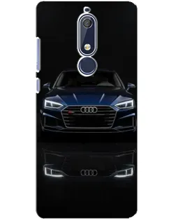 Чехол для Nokia 5.1 (2018) с картинкой «Audi — ночное отражение»