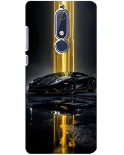 Чехол для Nokia 5.1 (2018) с картинкой «Ночной Lamborghini драйв»